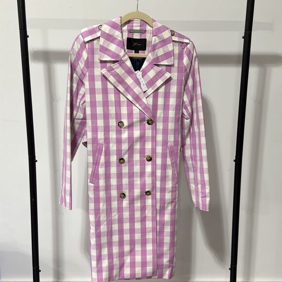 J CREW “Oversized Gingham” Trench Coat - Picture 4 of 7